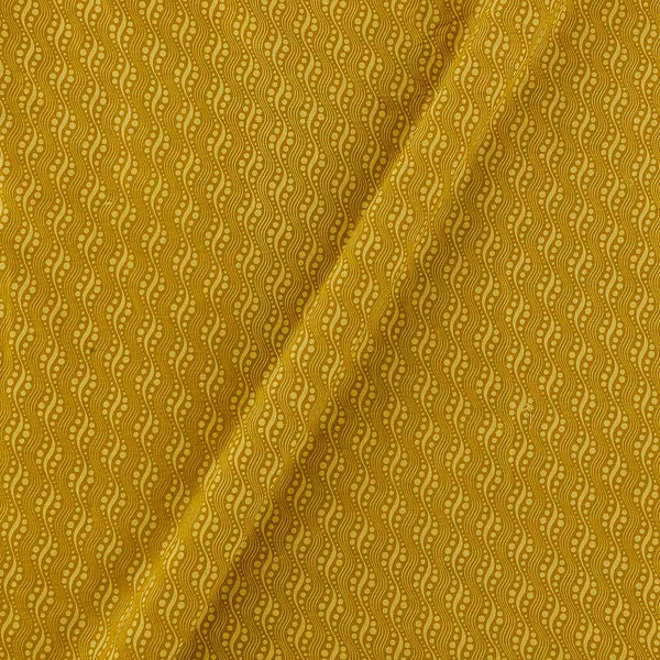 Cotton Mustard Green Colour Dabu Inspired Geometric Print Fabric Online 9417AM1