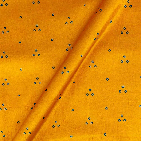 Buy Coloured Bandhej Print on Golden Orange Colour Gaji Fabric 9418FV