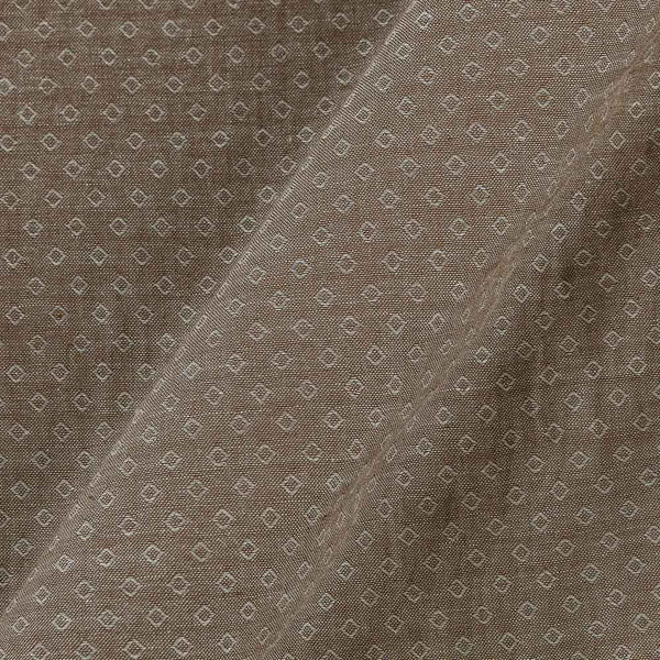 Buy Cotton Dobby Jacquard Butti Dark Beige Colour Washed Fabric