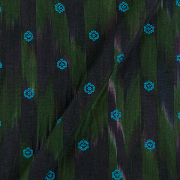 Tie & Dye Pattern Green and Purple Colour Blue Jacquard Butta Cotton Fabric Online 9434T