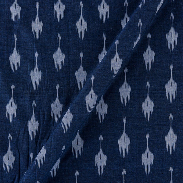 Handloom Cotton Blue X Black Cross Tone Double Ikat Fabric Online 9438EA1