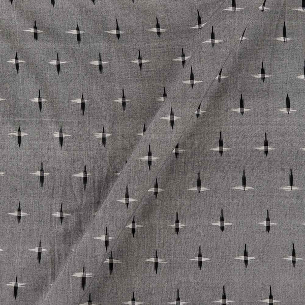 Handloom Cotton Grey X Black Cross Tone Double Ikat Fabric Online 9438X