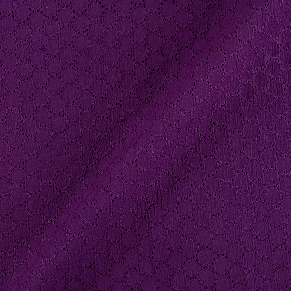 Buy Cotton Deep Purple Colour Schiffli Cut Work Fabric Online 9439AB