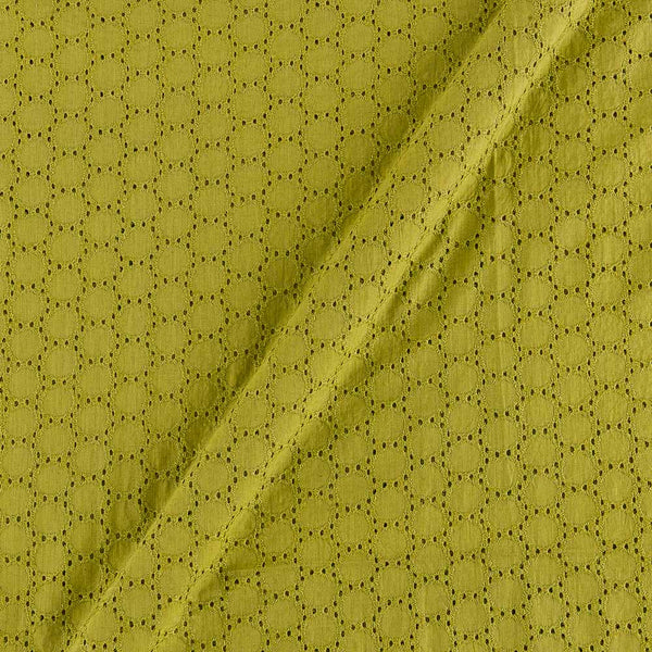 Buy Cotton Acid Green Colour 40 Inches Width Schiffli Cut Work Fabric Online 9439J 