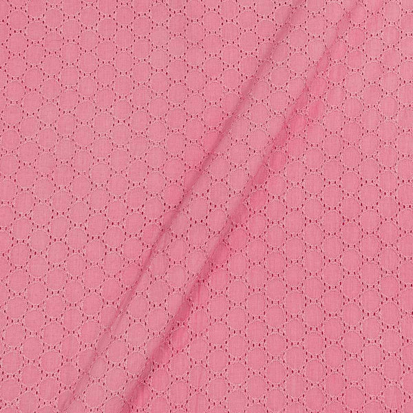 Buy Cotton Pink Colour Schiffli Cut Work Fabric Online 9439O