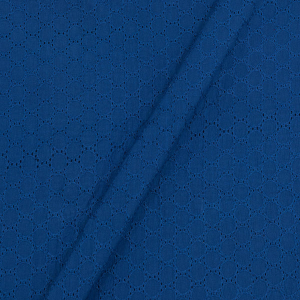 Buy Cotton Blue Colour Schiffli Cut Work Fabric Online 9439S
