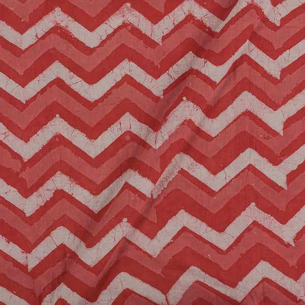 Dabu Cotton Brick Red Colour Chevron Block Print Fabric freeshipping - SourceItRight