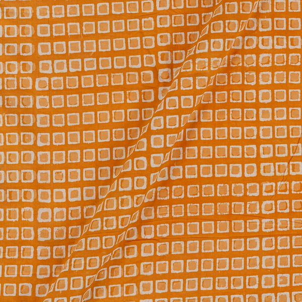 Dabu Cotton Apricot Orange Colour Geometric Hand Block Print Fabric freeshipping - SourceItRight