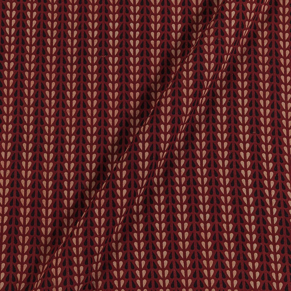 Gamathi Cotton Maroon Colour Double Kaam Geometric Natural Print Fabric freeshipping - SourceItRight