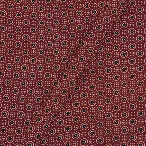 Gamathi Cotton Natural Dyed Geometric Print Maroon Colour 45 Inches Width Fabric freeshipping - SourceItRight