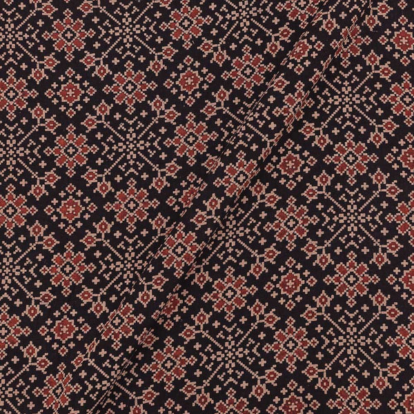 Gamathi Cotton Natural Dyed Patola Print Black Colour 45 Inches Width Fabric freeshipping - SourceItRight