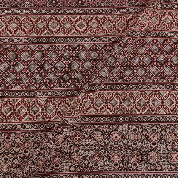 Gamathi Cotton Natural Dyed All Over Border Print Black Colour 45 Inches Width Fabric freeshipping - SourceItRight