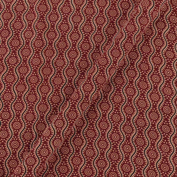 Gamathi Cotton Natural Dyed All Over Border Print Maroon Colour 45 Inches Width Fabric freeshipping - SourceItRight