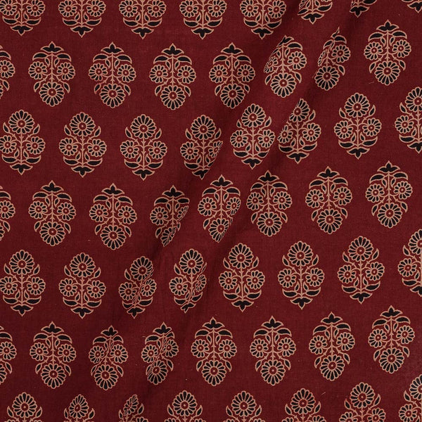 Gamathi Cotton Maroon Colour Double Kaam Natural Floral Print 45 Inches Width Fabric freeshipping - SourceItRight