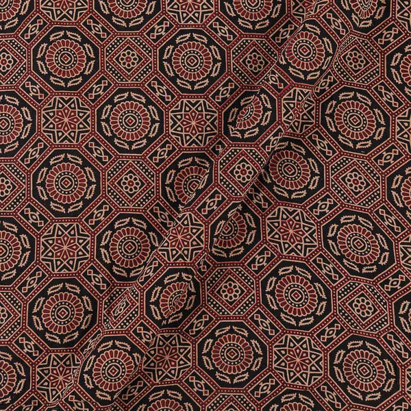 Gamathi Cotton Natural Dyed Geometirc Print Black Colour 45 Inches Width Fabric freeshipping - SourceItRight