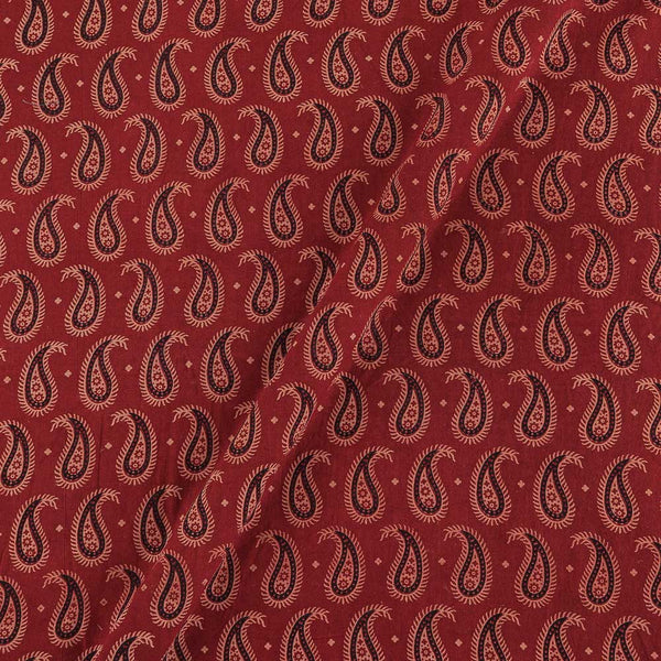 Gamathi Cotton Natural Dyed Paisley Print Maroon Colour Fabric 9445AEV Online