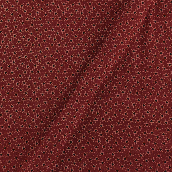 Gamathi Cotton Natural Dyed Geometric Print Maroon Colour Fabric 9445AY 