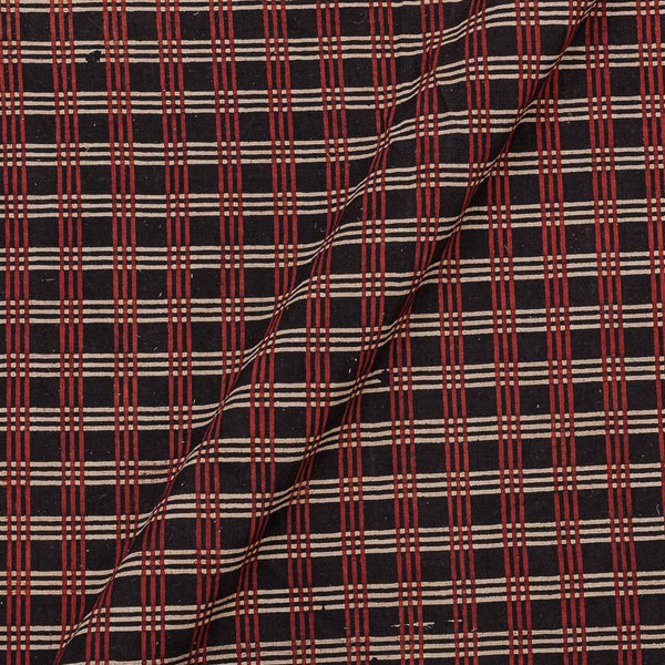 Gamathi Cotton Natural Dyed  Print Black Colour Fabric freeshipping - SourceItRight