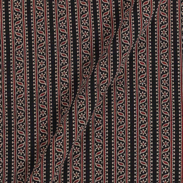 Gamathi Cotton Black Colour All Over Border Double Kaam Vegetable Print 45 Inches Width Fabric freeshipping - SourceItRight