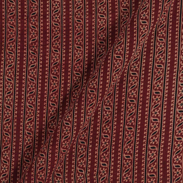 Gamathi Cotton Maroon Colour All Over Border Double Kaam Vegetable Print 45 Inches Width Fabric freeshipping - SourceItRight