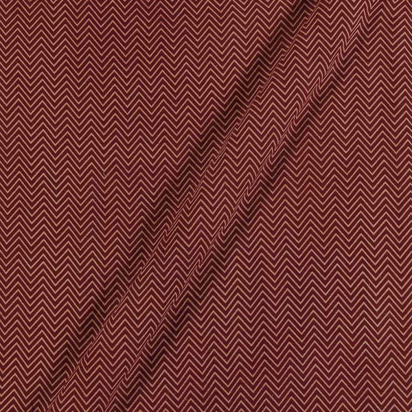 Gamathi Cotton Natural Dyed Chevron Print Maroon Colour Fabric freeshipping - SourceItRight