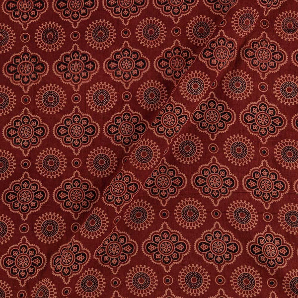 Gamathi Cotton Maroon Colour Mughal Double Kaam Natural Print Fabric Online 9445KP