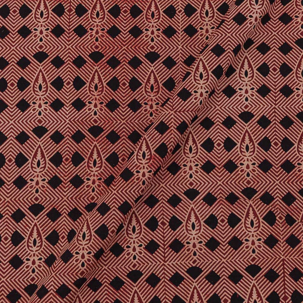 Gamathi Cotton Maroon Colour Double Kaam Hand Block Print 46 Inches Width Fabric freeshipping - SourceItRight