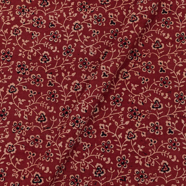 Gamathi Cotton Natural Dyed Floral Jaal Print Maroon Colour 46 Inches Width Fabric freeshipping - SourceItRight