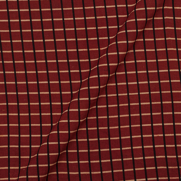 Gamathi Cotton Maroon Colour Double Kaam Natural Print  Fabric freeshipping - SourceItRight