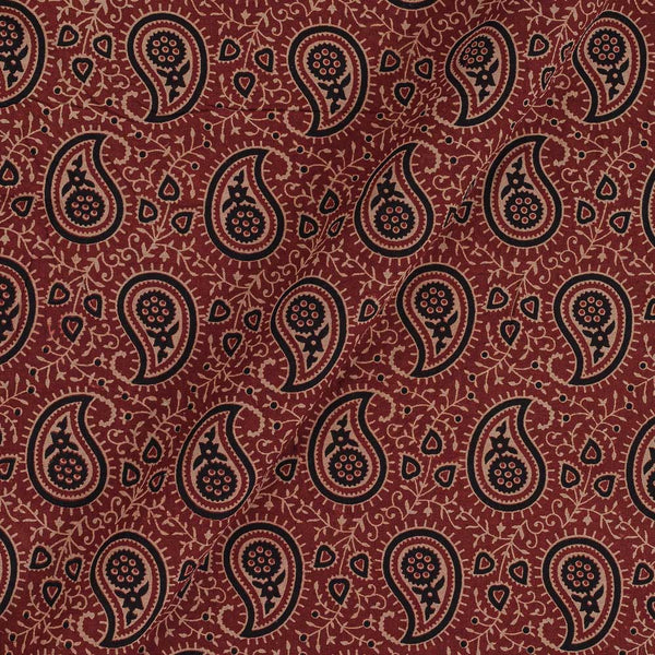 Gamathi Cotton Maroon Colour Double Kaam Natural Paisley Print 45 Inches Width Fabric freeshipping - SourceItRight