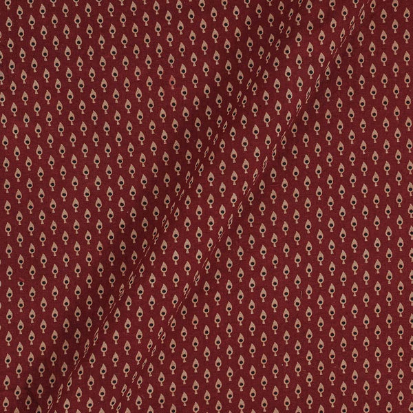 Gamathi Cotton Maroon Colour Double Kaam 46 Inches Width Natural Print Fabric freeshipping - SourceItRight