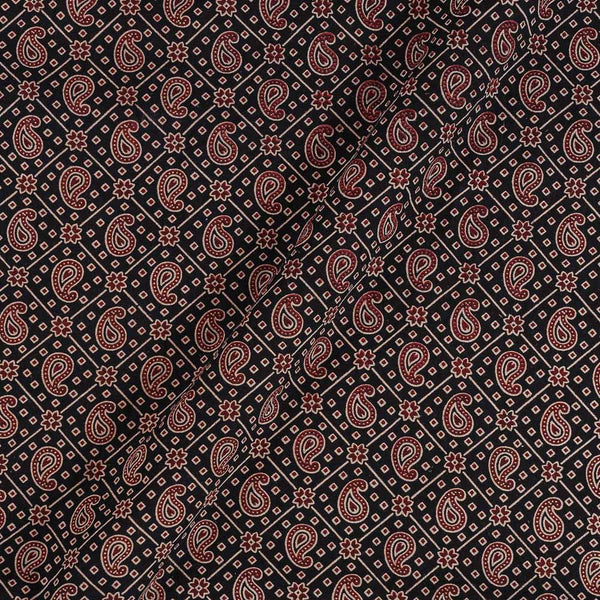 Gamathi Cotton Black Colour Double Kaam Natural Print 45 Inch Width Fabric freeshipping - SourceItRight