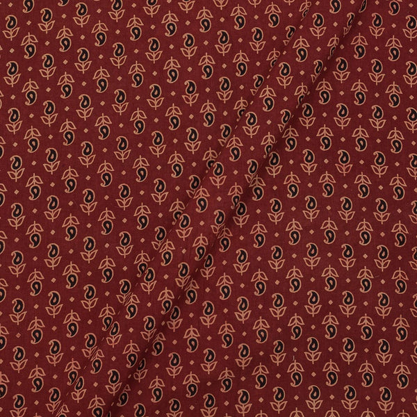 Gamathi Cotton Natural Dyed Paisely Print Maroon Colour 45 Inches Width Fabric freeshipping - SourceItRight