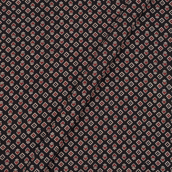 Gamathi Cotton Natural Dyed Floral Print Black Colour 43 Inches Width Fabric freeshipping - SourceItRight