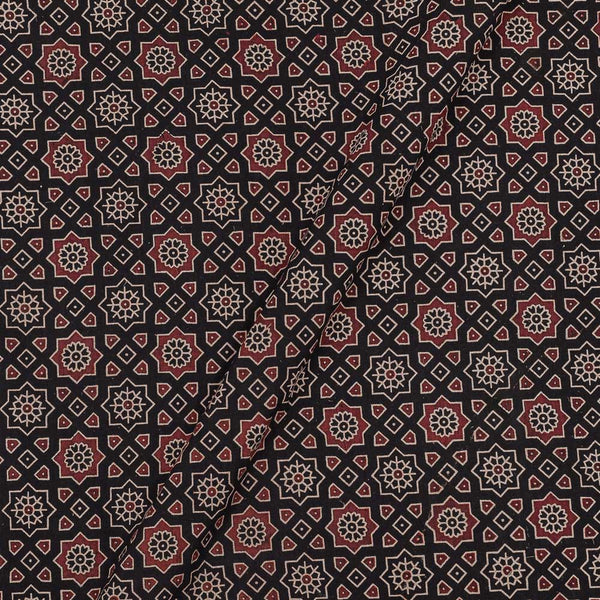 Gamathi Cotton Natural Dyed Geometric Print Black Colour 45 Inches Width Fabric freeshipping - SourceItRight