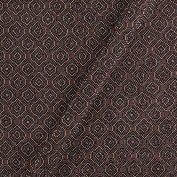 Ajarakh Cotton Dark Cedar Colour Natural Dye Geometric Print Fabric 9446ABB Online