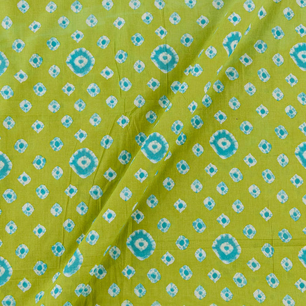 Soft Cotton Lime Green Colour Bandhani Print Fabric Online 9450IN