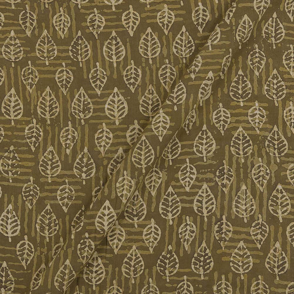 Cotton Dabu Olive Green Colour Leaves Print 43 Inches Width Fabric freeshipping - SourceItRight