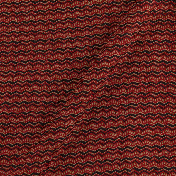 Buy Ajrakh Theme Brick Colour Geometric Print Rayon Fabric Online 9452Q