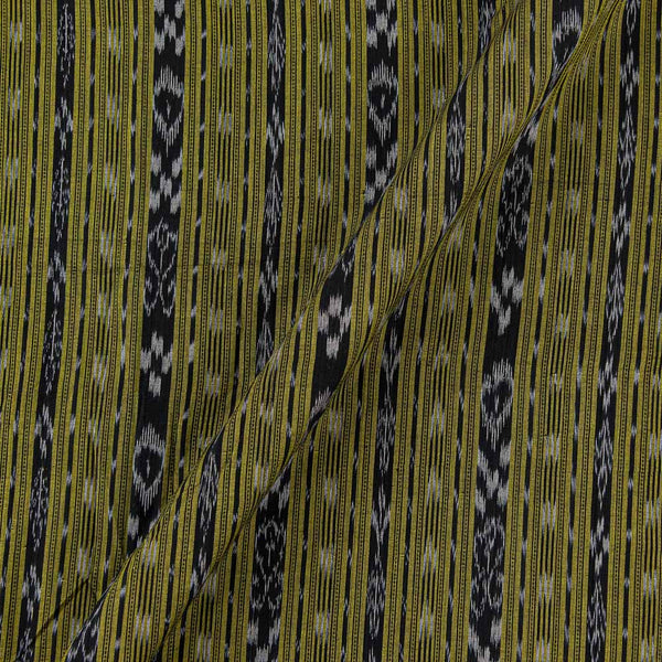 Buy Cotton Sambalpuri Ikat Pattern Mehendi Green X Black Cross Tone Fabric Online 9473EF