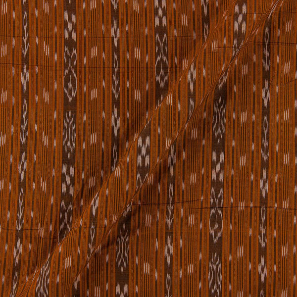 Cotton Sambalpuri Ikat Pattern Apricot X Brown Cross Tone Fabric Online 9473EU