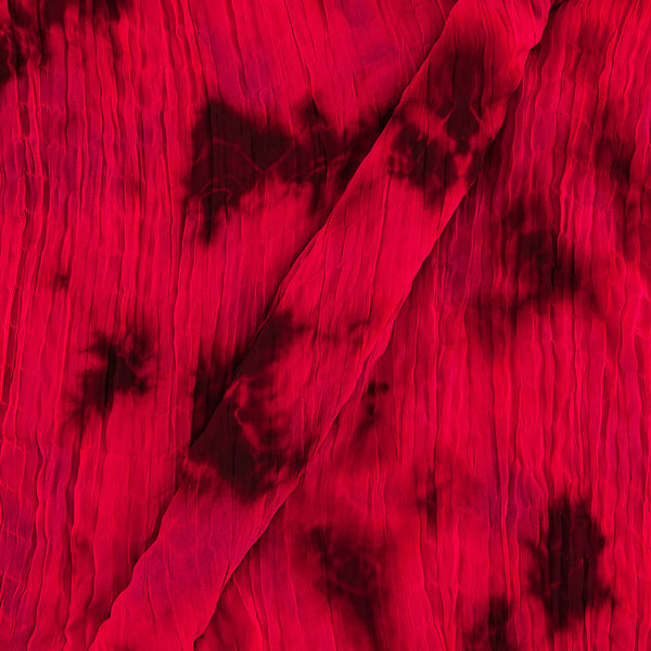 Buy Crush Georgette Raspberry Colour Shibori Pattern Fabric 9493E Online