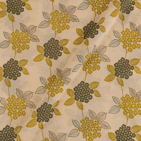 Buy Cotton Cream Beige Colour Gold Floral Jaal Print Fabric Online 9501CC