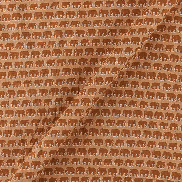 Cotton Ginger Colour Elephant Motif Print Fabric Online 9501DW