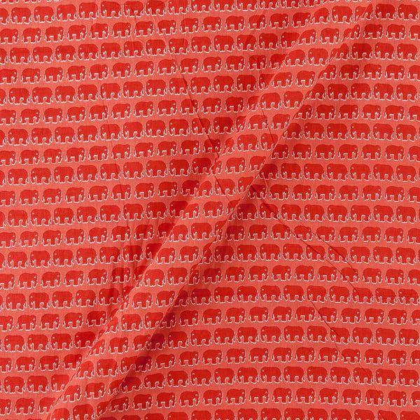 Cotton Sugar Coral Colour Elephant Motif Print Fabric Online 9501DX