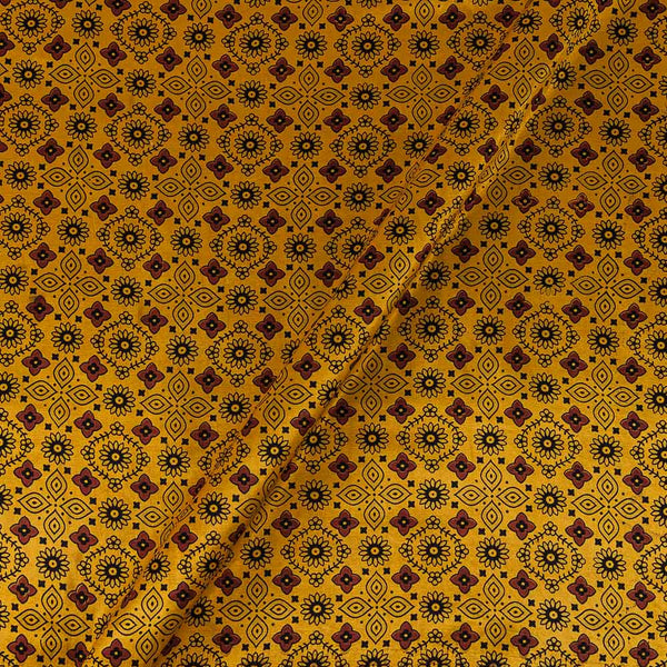 Gaji Mustard Yellow Colour Ajrakh Print 45 Inches Width Fabric freeshipping - SourceItRight