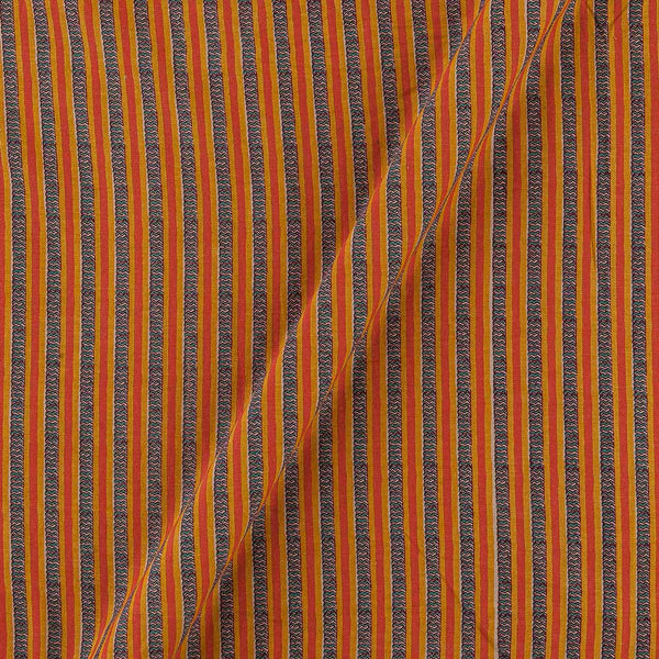 Cotton Multi Colour Stripes Print Textured Fabric Online 9522W