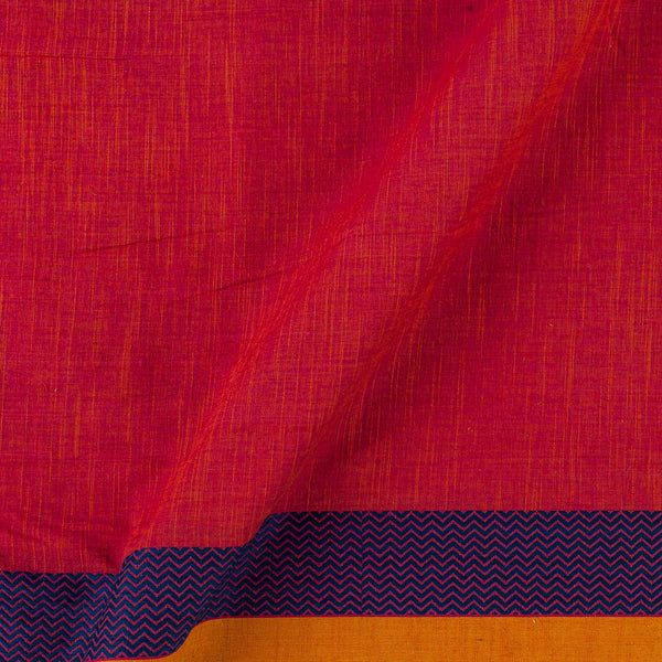 Slub Cotton Candy Pink X Orange Cross Tone Jacquard Daman Border Fabric Online 9540AW