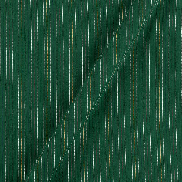 Kantha Pattern Jacquard Stripes Dark Green Colour Cotton Fabric Online 9543I