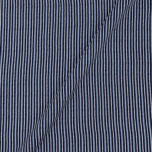 Cotton Indigo Blue Colour 42 Inches Width Stripes Print Fabric freeshipping - SourceItRight